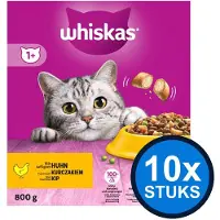 Whiskas 10x - 1+ Adult Kip - Kattenvoer Droogvoer - 800 g