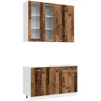 vidaXL Keukenblok LYON 4 st Oud hout Bewerkt hout