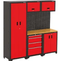 YATO YT-08930 Werkplaatsinrichting Set - Basic Series - 9-Delig - 1980x2000x482 mm - Rubberwood Werkblad