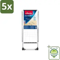 Vileda 5 x Universal - Droogrek - X-onderstel - 18 Meter Drooglengte - Grootverpakking - Droogrek - Wasdroogrek - Droogrek - Wasdroogsysteem - Inklaps Droogrek