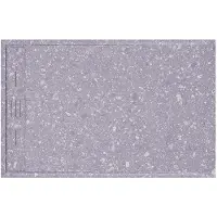 Vente-unique Extra platte opzet- of inbouwdouchebak, uitsnijdbaar in SMC-hars met sifon - Grijs terrazzo-effect - 140 x 90 cm - LYROSA
