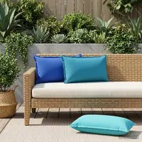 vidaXL Kussen met kussen HOUTEN 6 st Lichtblauw Polyester