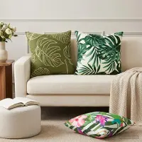 vidaXL Kussen met kussen HEERLEN 12 st Blad Design Polyester