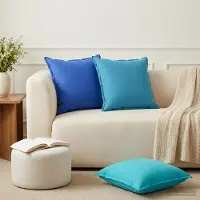 vidaXL Kussensloop 6 st HOUTEN Koninklijk Blauw 60 x 60 cm Polyester