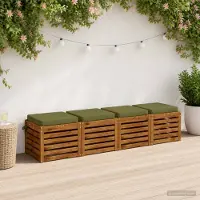 vidaXL Zitkussens SOEST 4 st 100% Polyester Olijfgroen 45 x 45 x 7 cm