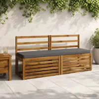vidaXL 1-delig Bankkussen VUGHT 100% Polyester Grijs 140 x 40 x 5 cm