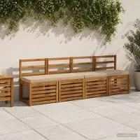 vidaXL 1-delig Bankkussen VUGHT 100% Polyester Zand 120 x 40 x 5 cm
