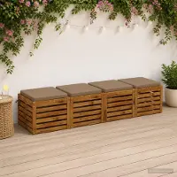 vidaXL Zitkussens SOEST 4 st 100% Polyester Taupe 45 x 45 x 5 cm