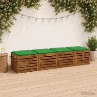 vidaXL Zitkussens SOEST 4 st 100% Polyester Groen 40 x 40 x 3 cm