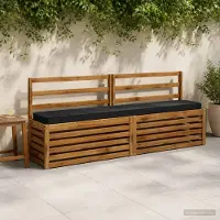 vidaXL 1-delig Bankkussen VUGHT 100% Polyester Zwart 170 x 30 x 5 cm