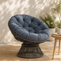 vidaXL Hangstoel Kussen VIANEN 100% Polyester Blauw Ø 45 x 10 cm