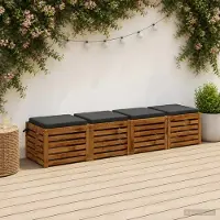 vidaXL Zitkussens SOEST 4 st 100% Polyester Antraciet 50 x 50 x 5 cm