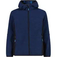 CMP - Kid's Jacket Fix Hood Jacquard Knitted - Fleecevest 116, blauw