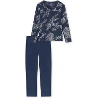 Schiesser Pyjama ' Comfort Essentials ' donkerblauw / offwhite