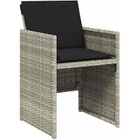vidaXL 13-delige Tuinset met kussens poly rattan lichtgrijs