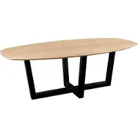 QUVIO Eettafel Sofia - Deens ovaal - 220x110 cm - W-poot - FSC gecertificeerd mangohout - Naturel