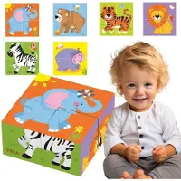 Vigatoys Viga Houten Dierentuinpuzzel 4 Stukjes