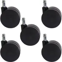 Mendler Set van 5 universele wielen, type T533, geschikt voor bureaustoelen, belastbaar tot 150 kg, zware belasting, diameter 11 mm