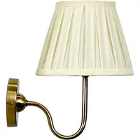 Relaxdays Wandlamp, stoffen kap, antiek design, ivoorwit/brons