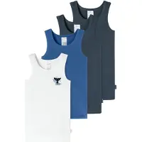 Schiesser Onderhemd ' Fine Rib Multi ' donkerblauw / wit