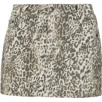 Apricot Minirok van denim met luipaardprint van katoenmix