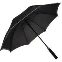 Koopman International Paraplu Zwart met grijze rand Ø104cm zwart Polyester Paraplu