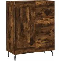 vidaXL Dressoir 69,5x34x90 cm bewerkt hout gerookt eikenkleurig