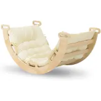 Deryan Houten Klimboog met Kussen – Klimbrug – Montessori Klimtoestel – Natuurlijk Hout