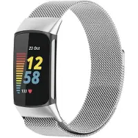 IMoshion Milanees magnetisch bandje voor de Fitbit Charge 5 - Maat M - Zilver