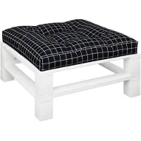 vidaXL Palletkussen ruitpatroon 70x70x12 cm stof zwart