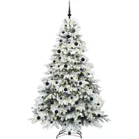 vidaXL Kunstkerstboom met 300 LED met standaard Wit 210 cm PE en PVC