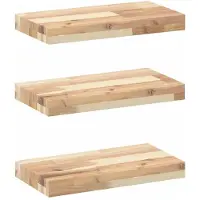 vidaXL Wandschappen 3 st zwevend 40x20x4 cm onbehandeld acaciahout