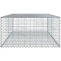 vidaXL Gabion met deksel, 200x100x50 cm, verzinkt staal