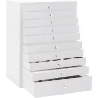 vidaXL Sieradendoos 10-laags met horlogehouders wit 29x20,5x40,5 cm