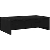 vidaXL Monitorstandaard met lades, zwart eiken, 50x27x15 cm, bewerkt hout