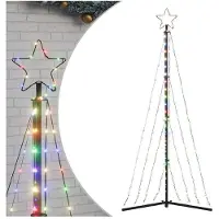 vidaXL LED-kerstboom 339 LEDs kleurrijk 187 cm