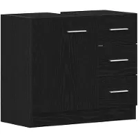 vidaXL Wastafelkast 63x30x54 cm spaanplaat zwart eikenkleurig