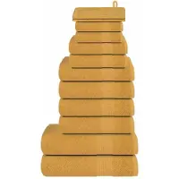 vidaXL 12-delige Handdoekenset FROGN 360 g/m² goud