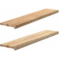 vidaXL Vensterbanken 2 st onbehandeld 120x25x2 cm massief eikenhout