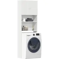 vidaXL Wasmachinekast, wit, 64x24x190 cm, houtvezel