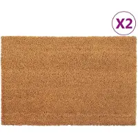 vidaXL Deurmatten 2 st 40x60 cm getufte kokosvezel naturel