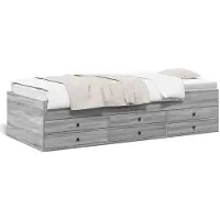 vidaXL Dagbed met lades, zonder matras, grijs Sonoma, 100x200 cm