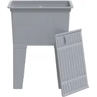 vidaXL Waskuip 59x41x75 cm hars grijs