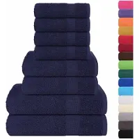 vidaXL 8-delige Handdoekenset FROGN 360 g/m² marineblauw