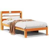 vidaXL Bedframe zonder matras massief grenenhout wasbruin 100x200 cm