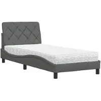 vidaXL Bed met matras stof donkergrijs 80x200 cm
