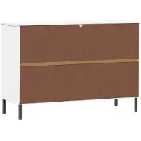 vidaXL Dressoir met metalen poten OSLO 113x40x77 cm grenenhout wit