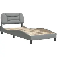 vidaXL Bedframe zonder matras "Hvar" 90x200 cm stof lichtgrijs
