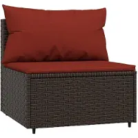 vidaXL 4-delige Loungeset met kussens poly rattan bruin