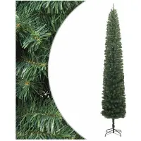vidaXL Kunstkerstboom smal met standaard 300 cm PVC